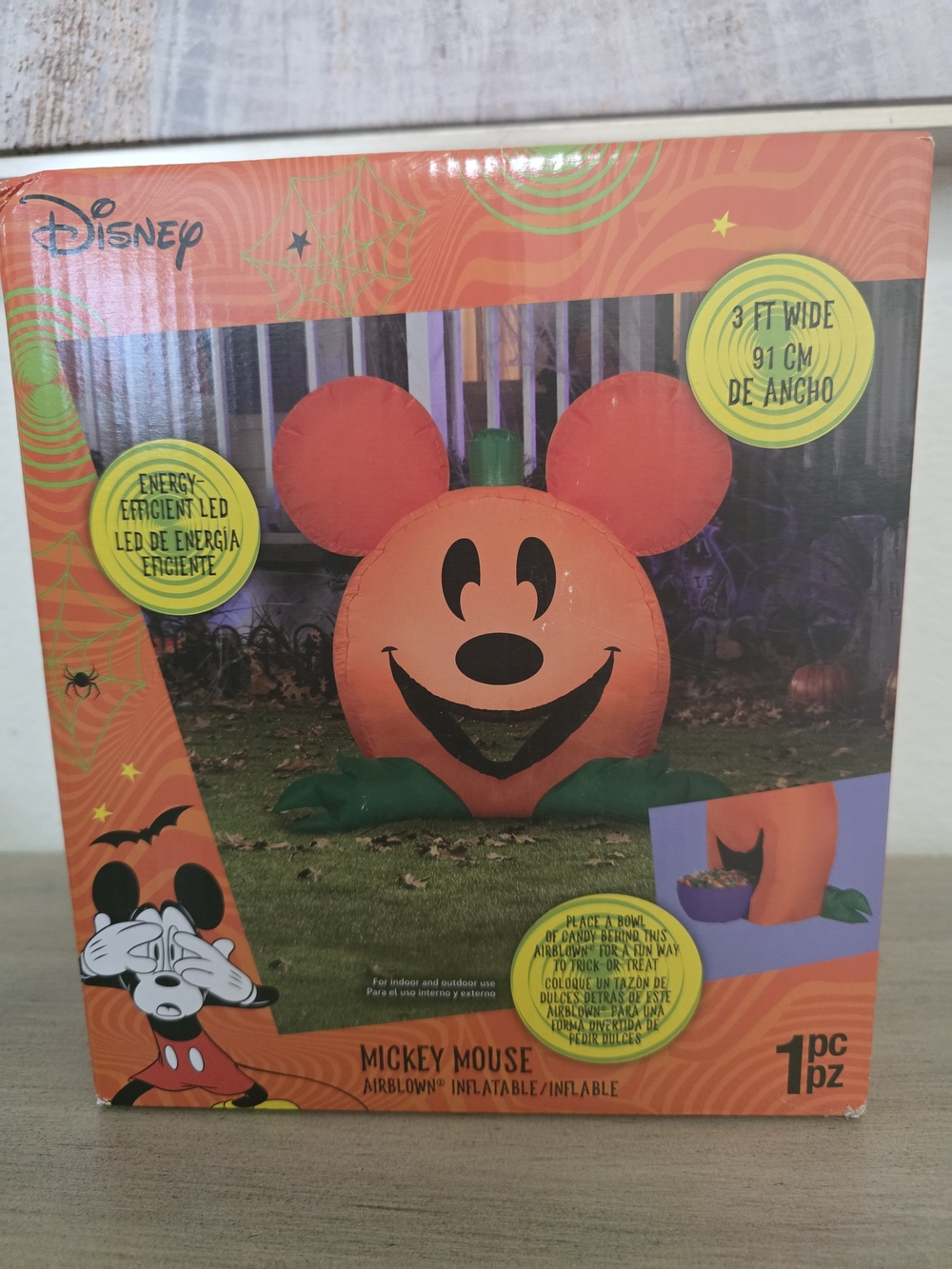 Disney Orange Mickey Mouse Halloween Inflatable NIB